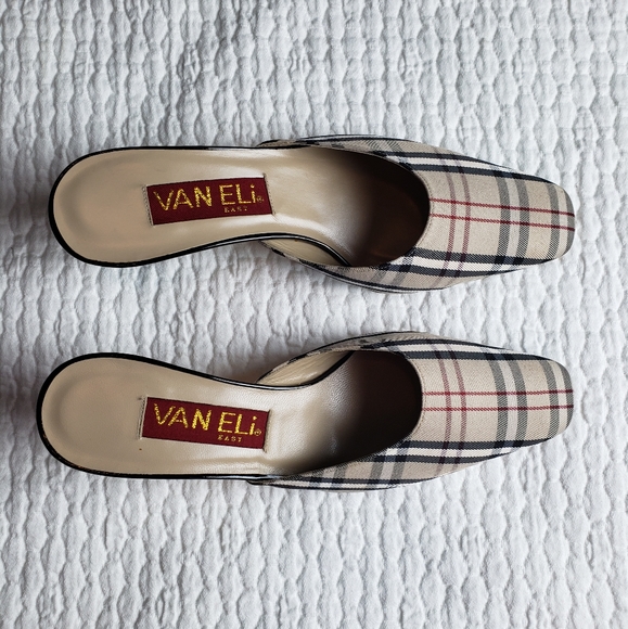 VANELi Plaid Mules size 9 1/2 - Picture 2 of 6